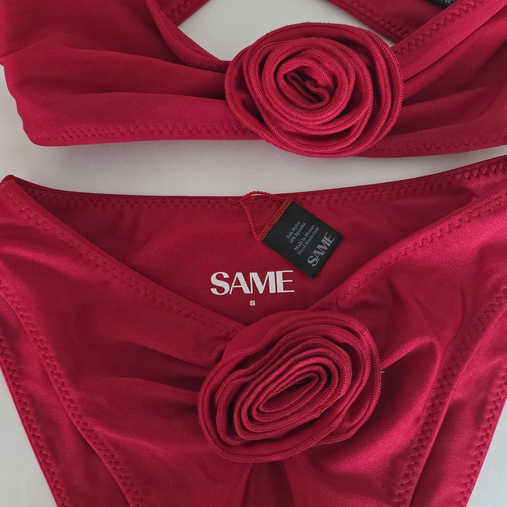 SAME LA Scarlet Bandeau Bikini with Rose Accent - Picture 7 of 10